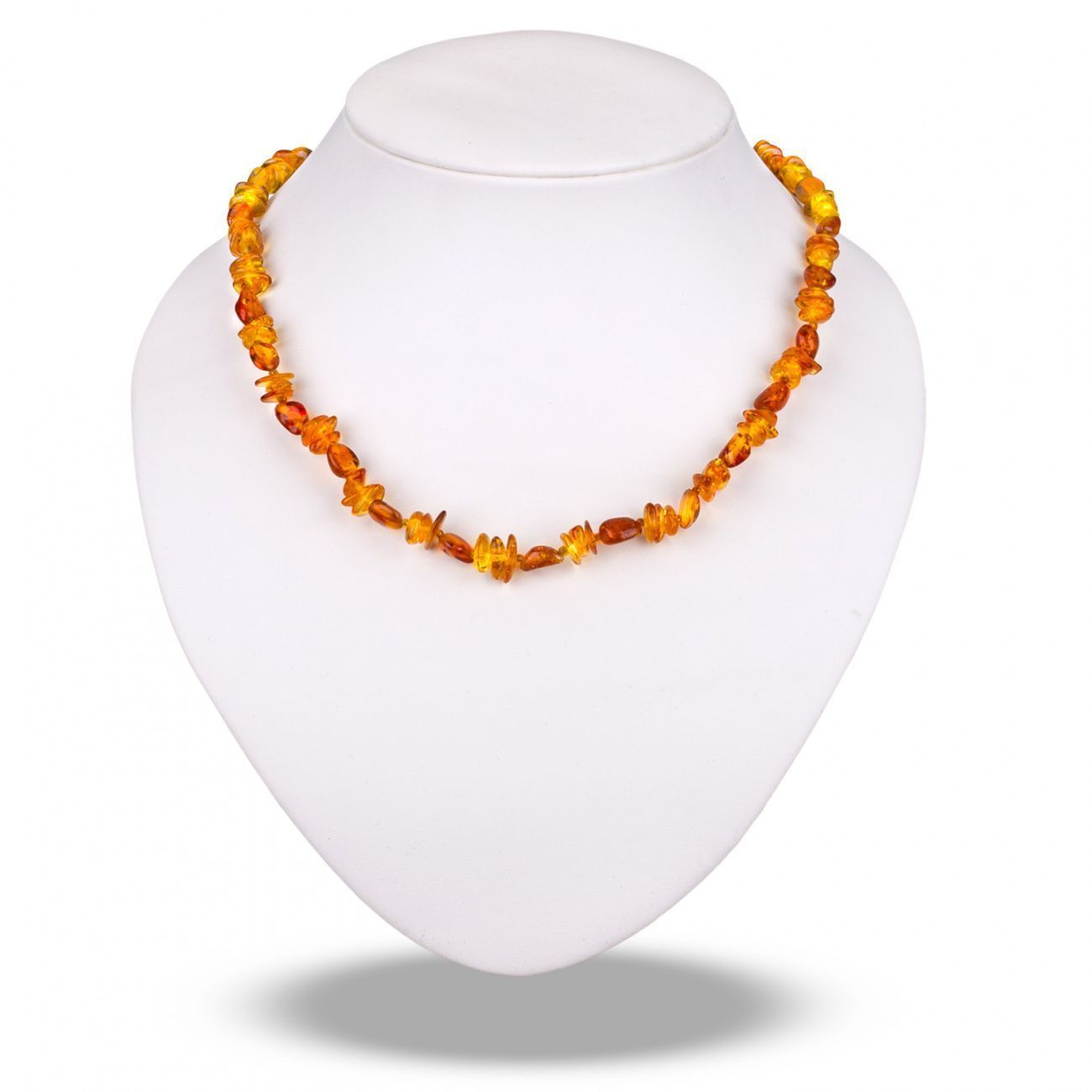 Бусы "Галька" из янтаря